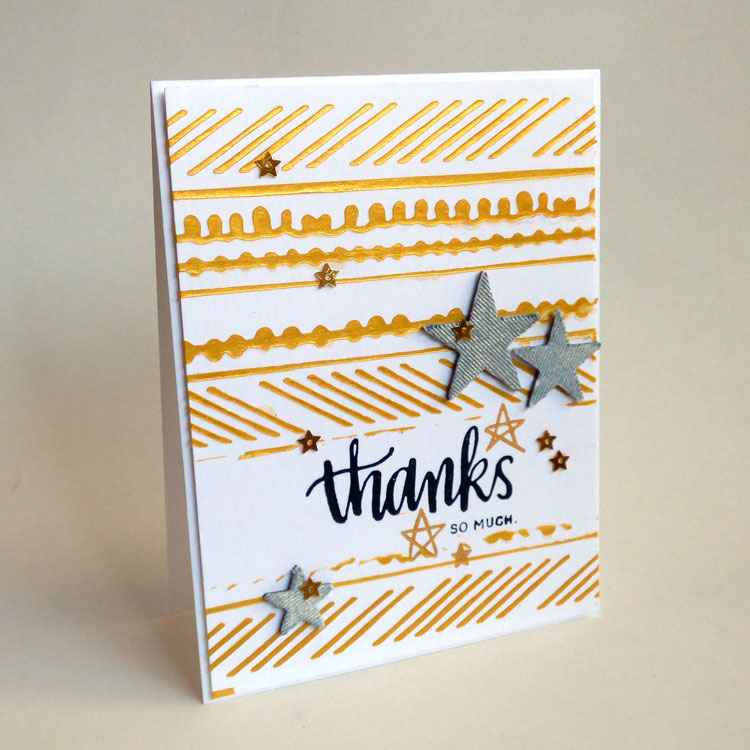 Gold Creative Medium Stars & Stripes Thank You Card